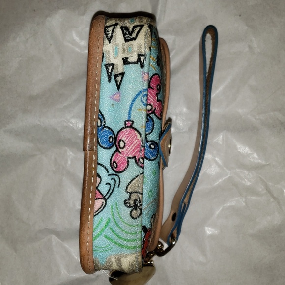 Dooney and Bourke Disney Sketch Wristlet/Pouch Blue - Picture 3 of 9